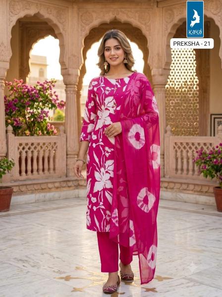 Kaya preksha 3pcs a line kurtis wholesale